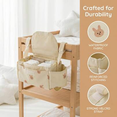 1 túi treo xe đẩy nhiều ngăn, túi đựng đồ sắp xếp đa năng, đựng được bình sữa, cốc nước và tã giấy, đồ dùng du lịch thiết yếu