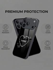 1件式客製姓名款哥德式荊棘之心蝴蝶圖案液態TPU全包邊＋鋼化玻璃材質防震防刮手機殼，適用Apple 17ProMax/16ProMax/15Pro/14 Plus/13 Pro/12 Pro Max/11/XsMax/8/7/6Plus及S26Ultra/S25Plus/S24系列手機配件 - 黑色 - 查看 5