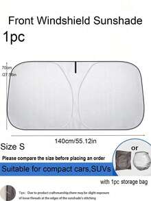 1pc 57.09in/55.12in Long Portable Silver Car Windshield Sunshade, Heat Insulating Front Windshield Cover For Car Interior Accessories, Easy To Fold And Store, Fits Most Models Including SUV And Sedan, Sun Curtain, RV Essential, RV Accessory, Car Window Cover, Car Sunshade, Car Accessory, Car Sun Visor, Ideal For Spring/Summer/Autumn Car Sunshade - Multicolor - View 13