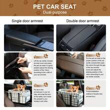 Kursi Mobil untuk Anjing - Pembawa Hewan Peliharaan, Tali Pengaman yang Dapat Diatur, Interior Nyaman, Cocok untuk Perjalanan Jarak Pendek/Panjang, Perlengkapan Keselamatan Perjalanan Anjing, Cocok untuk Anjing Sedang/Kecil, Kucing, dan Hewan Peliharaan Lainnya - Grey - View 6