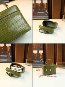 Tas Tangan Kecil Motif Buaya Tekstur Tinggi Khusus Lintas Batas, Motif Tenun Modis, Tas Selempang Serbaguna, Tas Kotak Bekal Makan Siang - MultiWarna - View 12