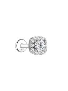 EleRunis 1PC 0.5CT Moissanite Diamond 925 Sterling Silver Hypoallergenic Flat Back Brilliant Halo Color VVS1 Engagement For Women Men Wedding Bridal Jewelry - Silver - View 22