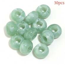 30pcs Acrylic Cloud Mist Solid Color Abacus Beads, Large Hole Wheel Beads, Handmade DIY Bracelet Necklace Earring Jewelry Materials, Craft Phone Chain Keychain Making Materials - Multicolor - View 13