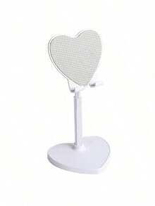 2026 New Model: Heart-Shaped Metal Desktop Stand ABS | Aluminum Alloy Portable Phone Tablet Holder | 360° Rotatable Adjustable Angle | Suitable For Desk, Bedside Table Or Car | Fashionable Cute Practical, Essential For Slouchy People, Hands-Free Easy Use | Popular Desktop Decor, Make Daily Life More Convenient And Interesting - Silver - View 13