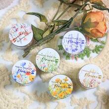 6 Rolls Floral Washi Tape Set, Suitable For Crafts, Journals, Scrapbooks, Planners, Gift Wrapping With Sunflower, Rose, Hydrangea, Butterfly Decorative Masking Tape - A - View 5