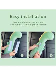1pc Car Seat Belt Green, White, And Pink Shoulder Protection Covers - Large Size, Long Length, Polyester Material, Cute Animal Designs, Comfortable And Stylish, Perfect For Youngsters' Cars - A - View 9