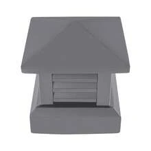 Kangten Chimney Cap, 10" X 10" Aluminum Alloy Chimney Cap, Tapered Top Louvre Rain Windproof Vent Cover Chimneys Caps For Outside Shutter Design Chimneys Flue Cover To Fit Existing Flue Tile - Grey A Nice Gift - Grey- 10" X 10"@JJNLN5-000300*1 - View 5