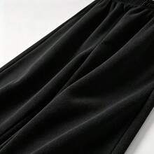 American Street Style Wheat Ear European Cotton Fleece Wide Leg Sweatpants For Men, Winter Drawstring Loose Straight Leg Hiking Snow Casual Long Pants, Great Gift For Friends And Relatives, No Regrets Purchase - Black - View 4