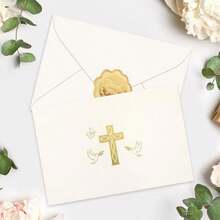 50 Pack Cross Stationery Cards With Envelopes Blank Thank You Note Cards Gold Foil Christian Greeting Card For Baptism First Communion Church - As Pic - View 4