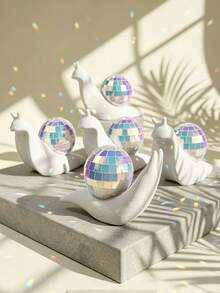 1 Set Disco Snail Decor And Light Catcher – Indoor/Outdoor Window Decoration, Refractive Tabletop Ornament, Creative Home Decor - A - View 10