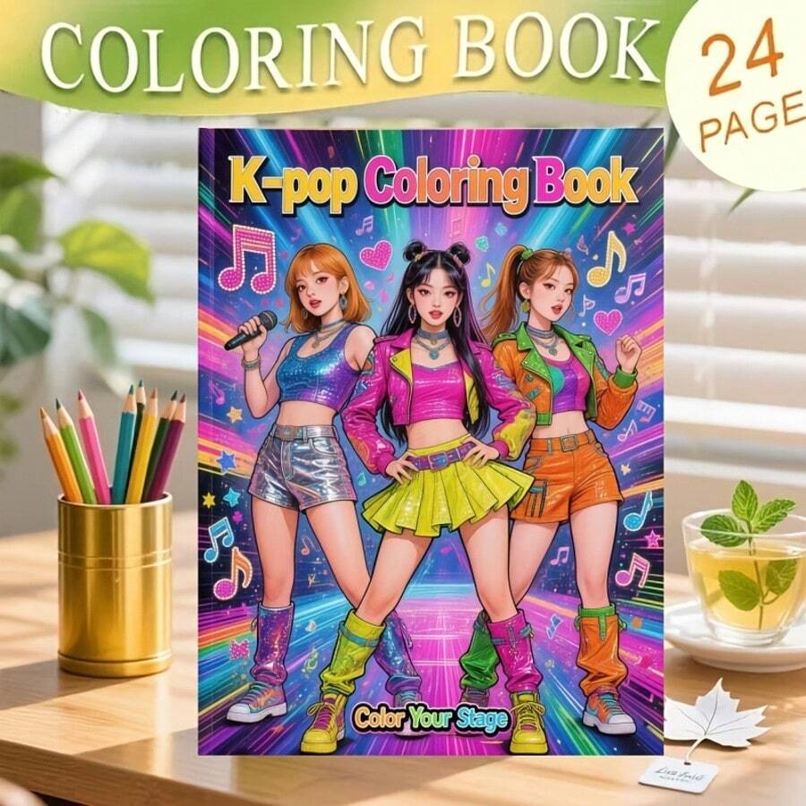 كتاب تلوين الموجة الكورية | كتاب رسم المانجا، كتاب تلوين الأنمي، رسم الشخصيات الموضوعية، كتاب تلوين للبالغين، شخصيات المانجا بموضوع الدراما الكورية - هدية للمعجبين والمتحمسين، مناسب كهدية عيد ميلاد وعيد الميلاد