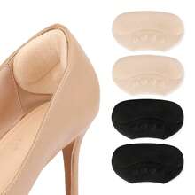 2 Pairs Curved Anti-Friction Heel Pads, Shoe Size Reducer, High Heel Non-Slip Anti-Slip Heel Cushions - Multicolor - View 1