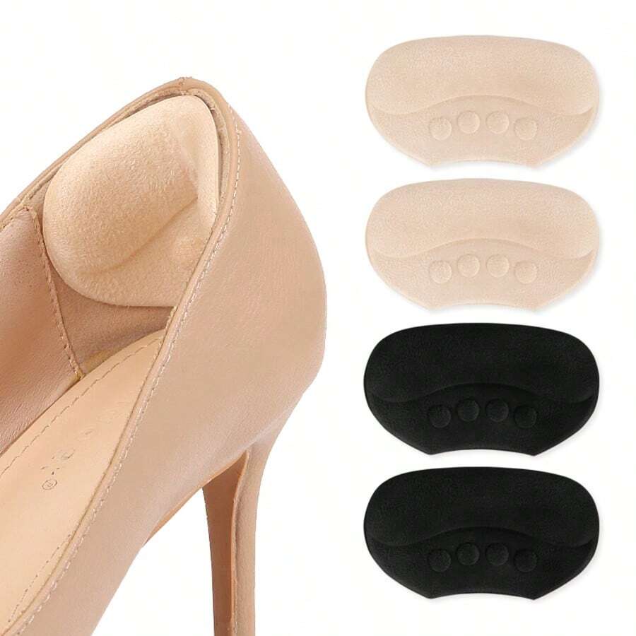 2 Pairs Curved Anti-Friction Heel Pads, Shoe Size Reducer, High Heel Non-Slip Anti-Slip Heel Cushions - Multicolor - View 1