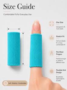 Elastic Breathable Finger Sleeves, Multi-Color Finger Protectors For Thumb Support, Pressure Relief & Anti-Friction, Soft Stretch Hand Care Covers For Writing, Work, Sports, Gaming & Daily Use - Multiple Styles - View 7