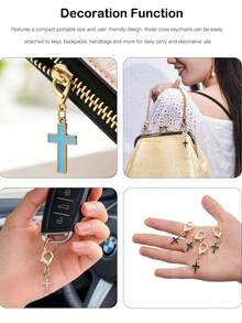 5/10/20 Sets Cross Keychain Set, Includes 10 Leaf Inspirational Cards And 10 Cross Keychains, Lucky Gift For Friends, Daily Encouragement Gift For Students, Includes Packaging Accessories - View 11