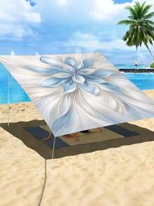 1pc Plant Leaf Print Design Sun Shade Canopy, Outdoor Sunshade Cloth And Tarp, 2D Flat Printed Tent, Washable, Suitable For Garden, Camping, Beach, Patio, Poolside And More, Poles Not Included - Multicolor - View 2