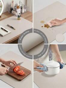 1pc Solid Color 80x40cm Office Desk Mat, Extra Large Leather Computer Mouse Pad, Keyboard Pad, Waterproof Student Desk Writing Pad, Soft Desk Mat And Solid Color Round Coaster/Nail Desk Mat, Non-Slip Keyboard Pad, Waterproof PU Desk Mat, Suitable For Office, Home, Dorm, Travel - View 10