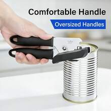 1件裝手動三合一開罐器,重型不鏽鋼商用開罐器,手持式平滑邊緣,適用於廚房、餐廳的大型金屬罐頭 - 查看 6