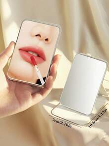 1pc Folding Cosmetic Mirror With Text And Graffiti Pattern, Height-Adjustable Handheld Mirror, Portable Pocket Mirror For Travel, Birthday Gift For Girls, Holiday Gift - Multicolor - View 2