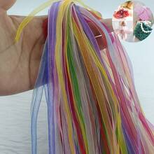 30 buah Pita Organza Lebar 6mm - Pita Chiffon Transparan, Untuk Kemasan, Buket Pernikahan dan Karangan Bunga Pesta, Bahan Kain Renda - Beraneka warna - View 5