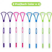 Tongue Scraper, Oral Health Cleaning Brush, Freshens Breath, Removes Tongue Coating, Clears Food Residue, Curved Design, Enjoy Fresh Breath, Suitable For Both Men And Women. - 白色 - 查看 11