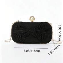 Women's Solid Color Elegant Mini Pleated Evening Bag - Black - View 5