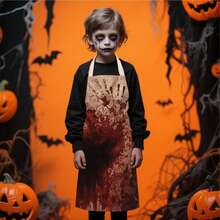 1pc Halloween Kids Apron With Design For Haunted House Costume, Realistic Horror Character Cosplay Accessory, Suitable For Party - Multicolor - View 1