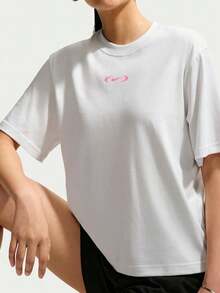 Nike Women's AS W NSW NK CLSC BXY TEE SPD Short Sleeve Knit Collarless T-Shirt TIM6412-100 - Red and White - View 5