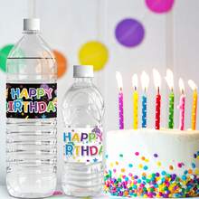 10/20入星星紙屑主題生日派對防水水瓶貼紙包裝，生日快樂水瓶標籤，適用於嬰兒洗禮派對 - 彩色 - 查看 5