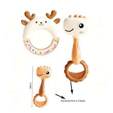 1/2/8PCS Adorable Animal Rattle Set, Rabbit Deer Crab Shape Baby Shaking Toy With Sound, Soft Handle Interactive Sensory Toy, Fine Motor Skills Development Gift For Toddlers 18 Months+ - Multicolor - View 12