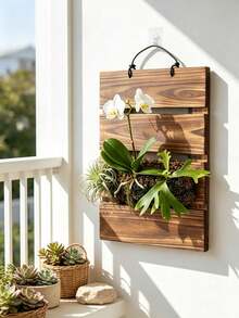 Deer Antler Fern Installation Board, Wooden Wall Flower Pot Hanging Plant Bracket Suitable For Vertical Plants, Orchids, Succulents (Rectangular) - Multicolor - View 3