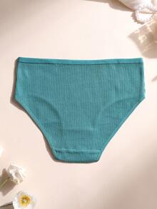 5入組女款低腰華夫格棉質內褲：柔軟彈性內褲，適合瑜伽與日常穿著的三角褲 - 彩色 - 查看 8