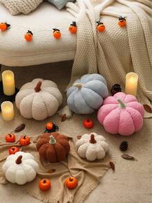 1 Stück Kürbis-Zierkissen, Halloween-Kürbis-Dekokissen, weißes geformtes Kissen, geeignet für Herbst-Raumdekoration Geschenk, Teddy-Fleece süßes Halloween-Kissen, Herbst-Heim-Schlafzimmer-Kissen, Feiertags-Weihnachts-Halloween-Thanksgiving-Geschenk - Gelb - Übersicht 10