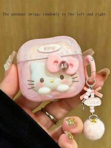 SANRIO 1pc Cute 3D Butterfly KT Cat Apple Earphone Case (2 Styles Randomly Sent) - Pink - View 3