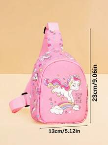 1PC Cute Unicorn Crossbody Bag For Toddlers, Adjustable Comfortable Mini Sling Bag For Girls, Suitable For Daily Outings And Casual Wear, Hot-Selling For Back To School Season - Multicolor - View 3
