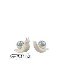 1 Set Disco Snail Decor And Light Catcher – Indoor/Outdoor Window Decoration, Refractive Tabletop Ornament, Creative Home Decor - A - View 4