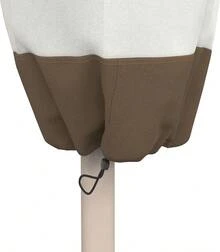 Basics Outdoor Patio Umbrella Cover, Waterproof Fabric Protects Against Rain And UV, All-Season Protection, Beige/White, 7" X 23" X - ColorA - View 3