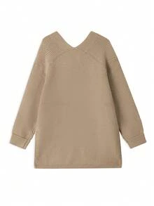 Korean Style Premium Design Loose Fit Elegant Fashion Slimming Sweater - Khaki - View 6