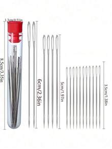 18pcs Multi-Function Large Eye Sewing Needle Set, Home Hand Sewing Needles, Large Hole Needles For Elderly Quilting, Fine Large Hole Embroidery And Cross Stitch Needles, Essential Tool Kit For Home, Outdoor Clothing Repair And DIY Crafts, Perfect Gift For Friends On Valentine's Day And Easter - / - View 7