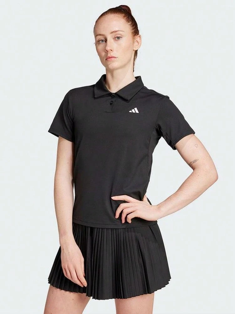 Adidas Tennis Climacool Club Series Minimalist Versatile Short-Sleeve Polo Shirt Women's - Black - View 1