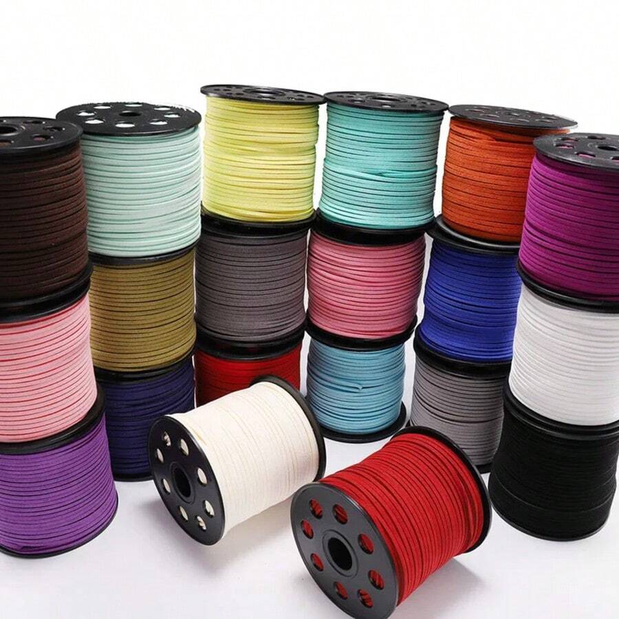 WGRXIRANYKM 5/10/20M Korean Velvet Leather Cord Double-Sided Velvet DIY Handmade Jewelry Accessories Woven Bracelet Necklace Rope - Korean Wool Yarn - View 1