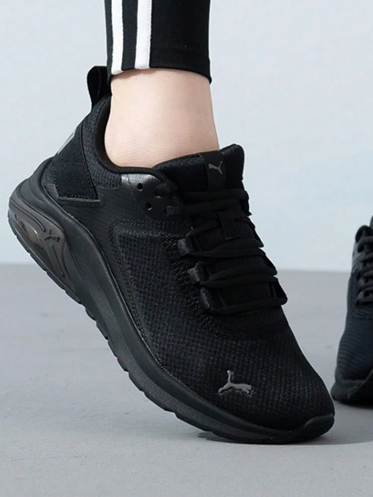 PUMA Electron E Comfortable Lightweight Mesh Fabric Shock-Absorbing Non-Slip Wear-Resistant Breathable Low-Top Running Shoes Unisex - Black - View 1