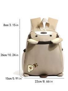 Nueva mochila con patrón de dibujos animados, adecuada como regalo para la temporada de vuelta a la escuela para niños y niñas - Caqui - Ver 7