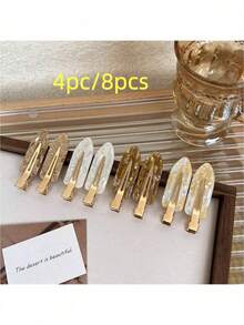 4/8 piezas de pinzas para el cabello sin costuras de colores para flequillo lateral, no dañan el cabello, accesorios para el cabello de mujer, decoración del hogar y baño, decoración de otoño, accesorios para el cabello de vuelta a la escuela - Multicolor - Ver 2