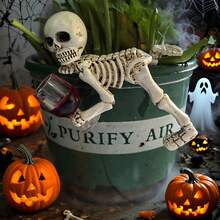 Halloween Skeleton Statue, Funny Skeleton Garden Statue, Perfect For Pond Fountain, Outdoor Haunted House Decor And Halloween Display - Multicolor - View 1