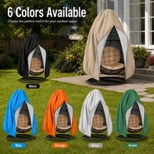 1pc/Set Outdoor Egg Chair Cover, Single Hanging Chair Cover With Zipper And Drawstring, 6 Colors Available, Patio Swing Chair Cover, Suitable For Garden, Backyard, Porch - Multiple Styles - View 1