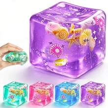 1pc Cube Soft Stress Relief Toy, Cube Stress Ball, Soft Slow Rebound Stress Sensor Toy, Shell-Shaped Soft Stress Relief Toy, Stretchable Pressure Relief Toy - Multicolor - View 11