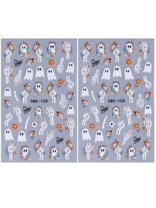 2pcs/1pc - Halloween Embossed Nail Stickers - Self-Adhesive 3D Nail Decals, Halloween Theme Nail Stickers, Including Ghosts, Pumpkins, Black Cats, Skulls, Spider Webs And Floral Patterns, Suitable For DIY Nail Art, Halloween Party Decoration, Halloween Decoration Props, Halloween Party Gifts, Notebook Decoration, Sticker Decoration, Random DIY Stickers. Suitable For Halloween Nail Art Decoration, Halloween Party Decoration, Party Stickers, Party Gifts. - Multicolor - View 12