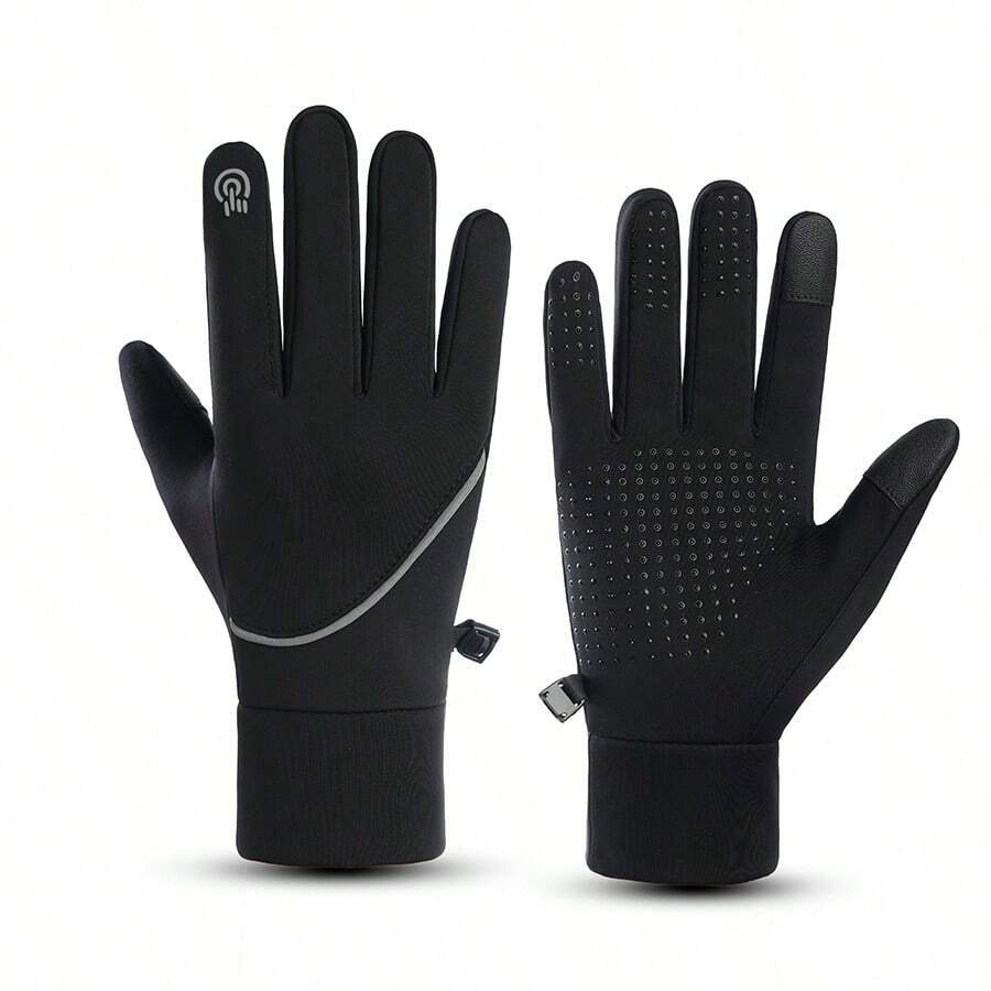 Men's Winter Touchscreen Waterproof Windproof Warm Gloves, Suitable For Running, Cycling, Driving, Hiking - Reflective AY11 - View 1