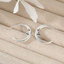 Fashion Crescent Element Earrings, Minimalist Versatile, Women's Preferred Gift Accessory - Silver - View 2